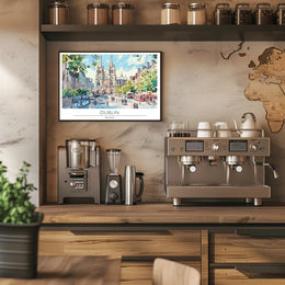 Dublin Cityscape Illustration Poster PosterGoat