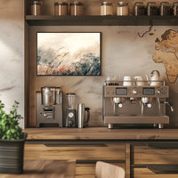 This poster features an artistic depiction of a serene natural landscape. The core Travel Poster