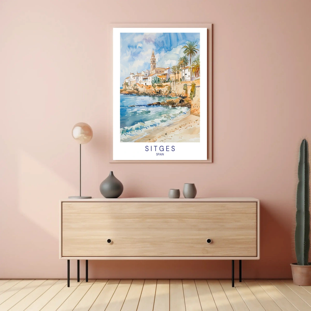 Sitges, Spain Coastal Charm Poster