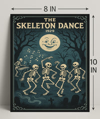 Dancing Skeletons Vintage Halloween Pop Culture Poster