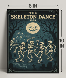 Dancing Skeletons Vintage Halloween Pop Culture Poster