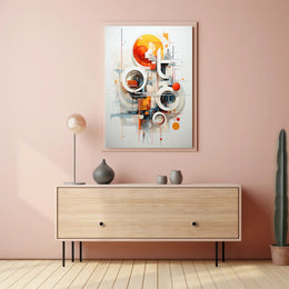 Energetic Geometric Shapes Modern Art Abstract Poster