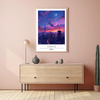 Tokyo Skytree at Twilight Urban Cityscape Poster