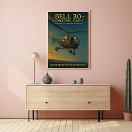 Bell 30 Vintage Aviation Poster: Bold Innovation