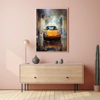 Vintage Elegance Classic Car In Urban Poster PosterGoat