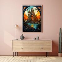 Enchanted Castle At Sunset Poster