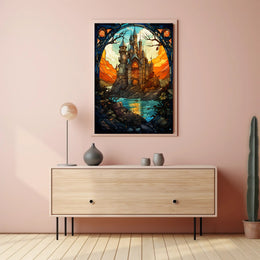 Enchanted Castle At Sunset Poster