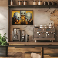 Surreal Identity Art with Skulls and Jars - Artistic Poster