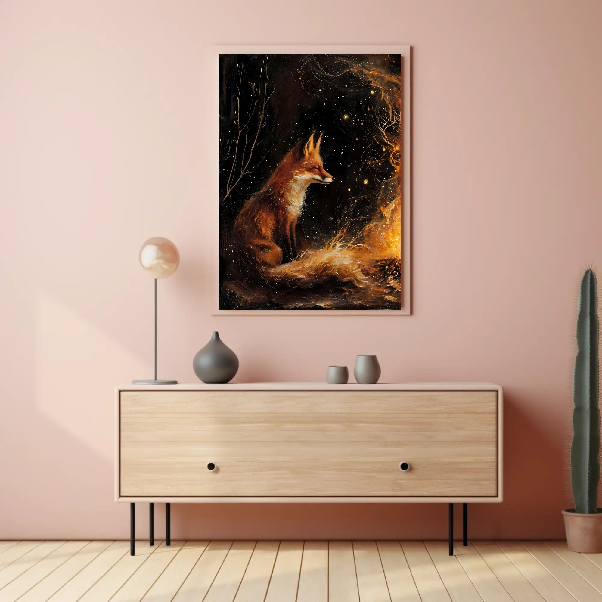 Enchanted Fox By The Fire William Morris Art Poster