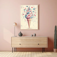 Colorful Ice Cream Swirl Pop Art Decor Print Poster