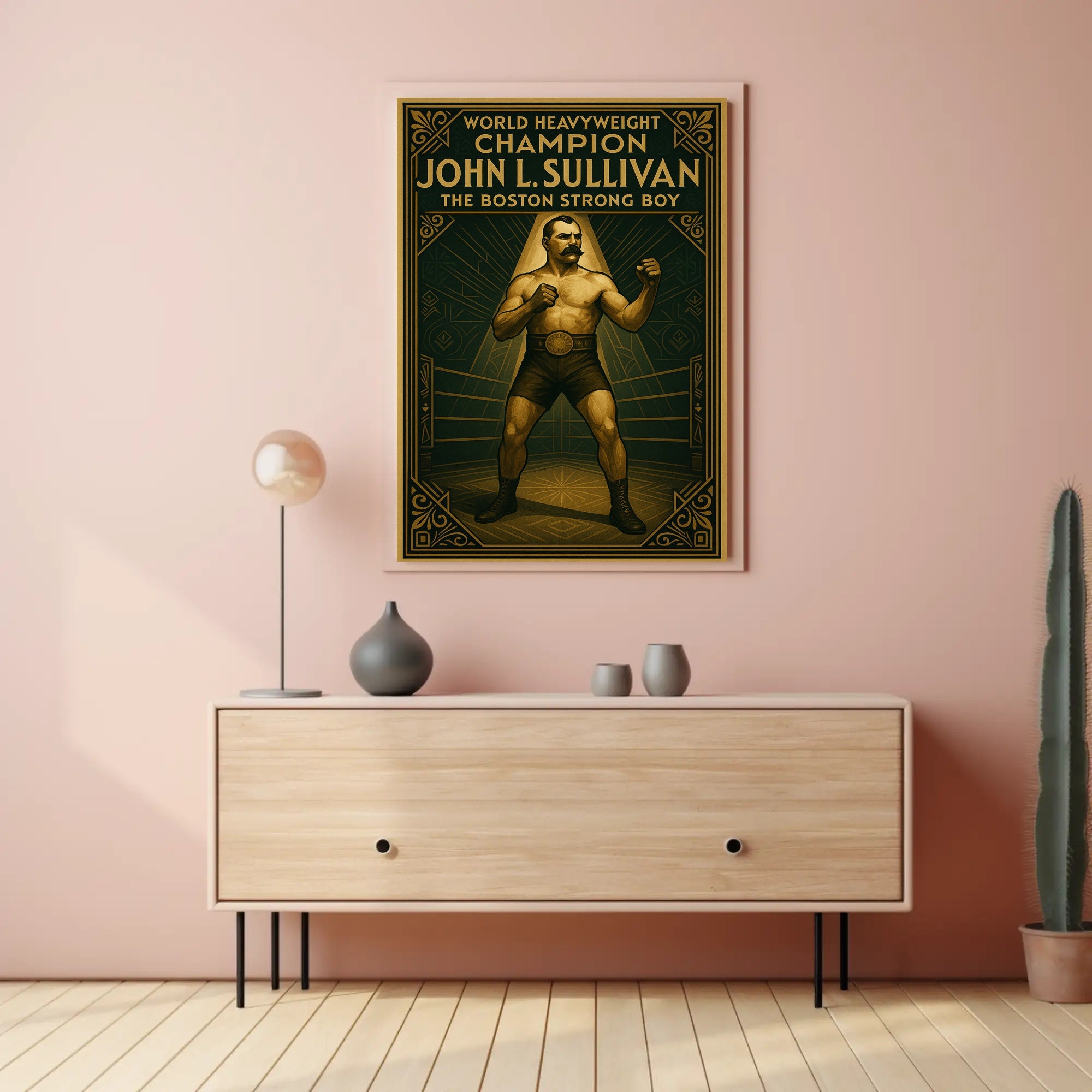 John L. Sullivan The Boston Strong Boy Poster PosterGoat