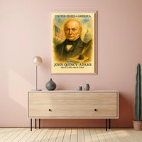 John Quincy Adams 6th President of the United States Vintage Watercolor Poster