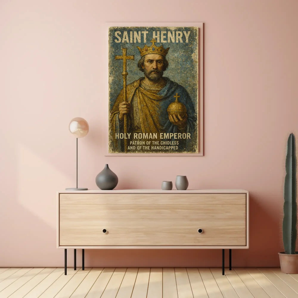 Saint Henry: Reverent Medieval Art Poster