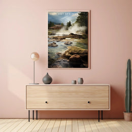 Hot Springs Tranquil Travel Poster Wall Art