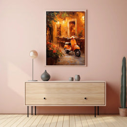 Evening Serenity on a Cobblestone Street Poster