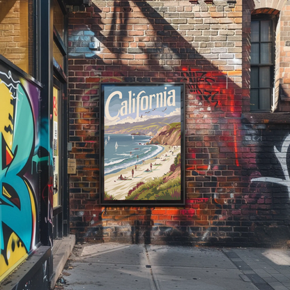 California Beach Vintage Poster