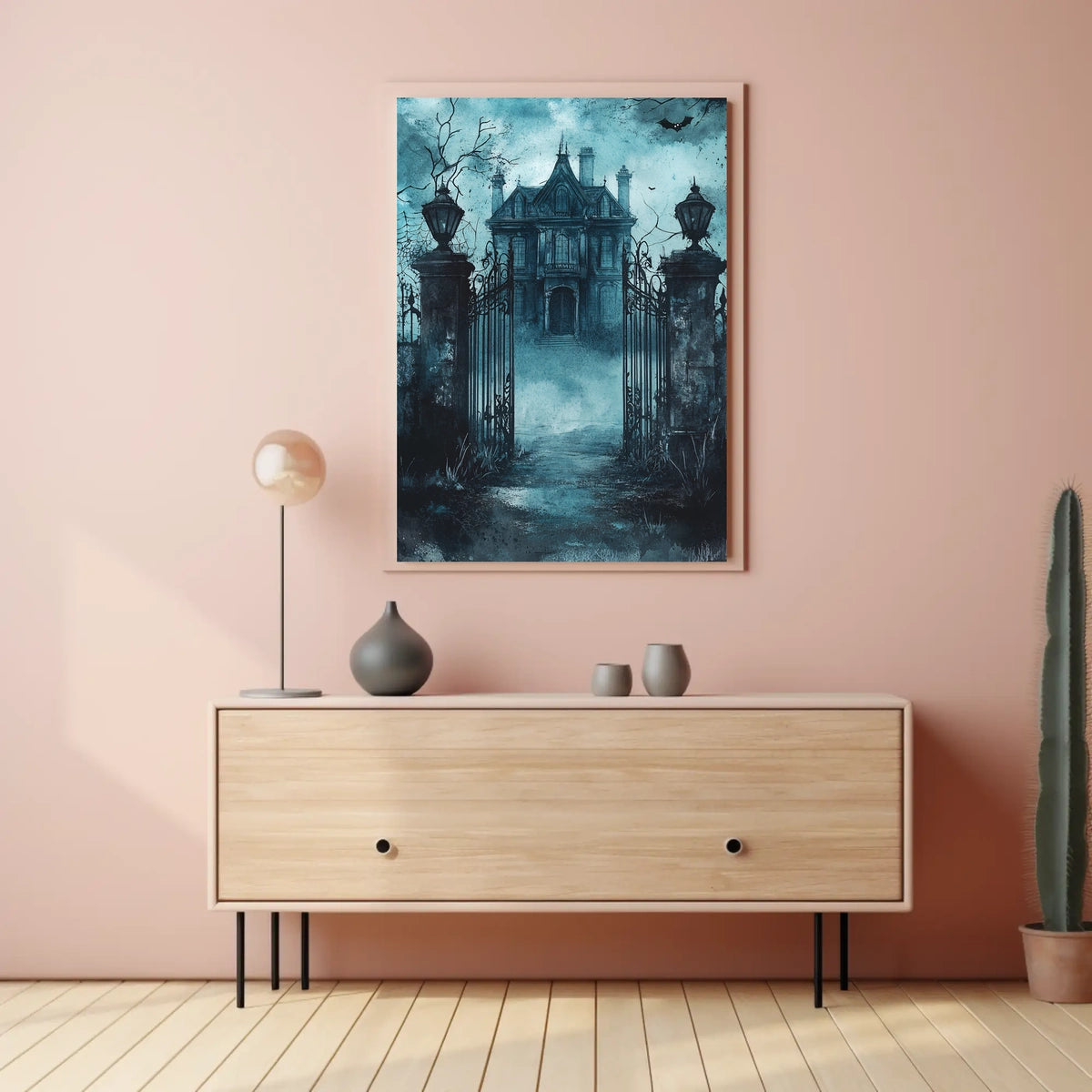 Haunting Gothic Mansion Artistry Poster - Cultural or Heritage Poster