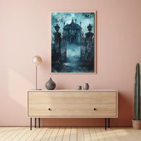 Haunting Gothic Mansion Artistry Poster - Cultural or Heritage Poster