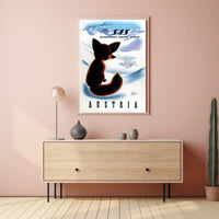 Foxy Skiers Fly Sas Poster
