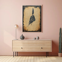 Macabre Skeleton Quill Design Art Print Poster
