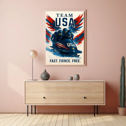 Team USA Bobsled Poster