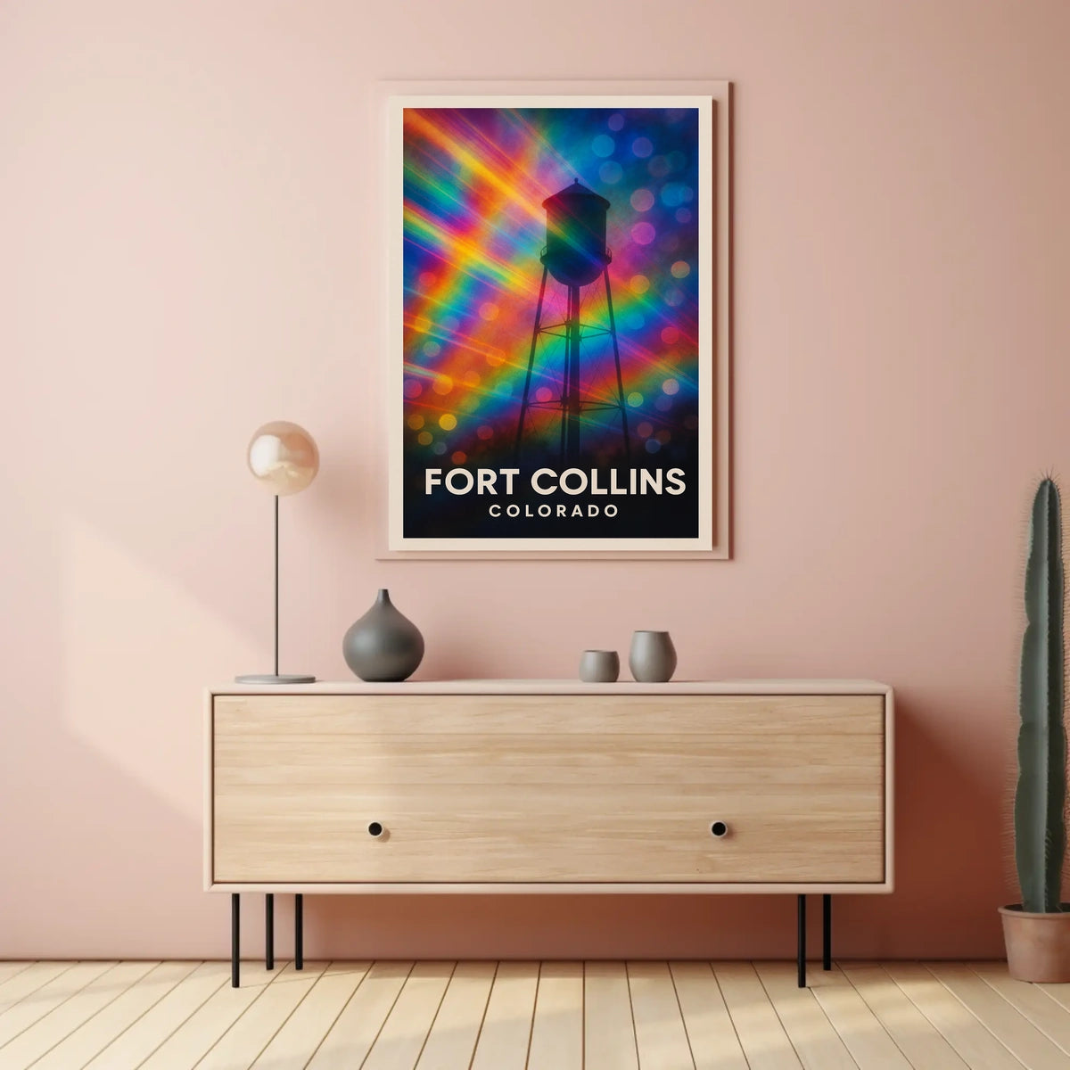 Fort Collins Water Tower Minimalist Realism Decor Poster