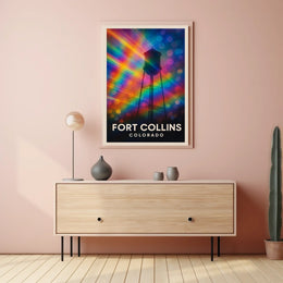 Fort Collins Water Tower Minimalist Realism Decor Poster