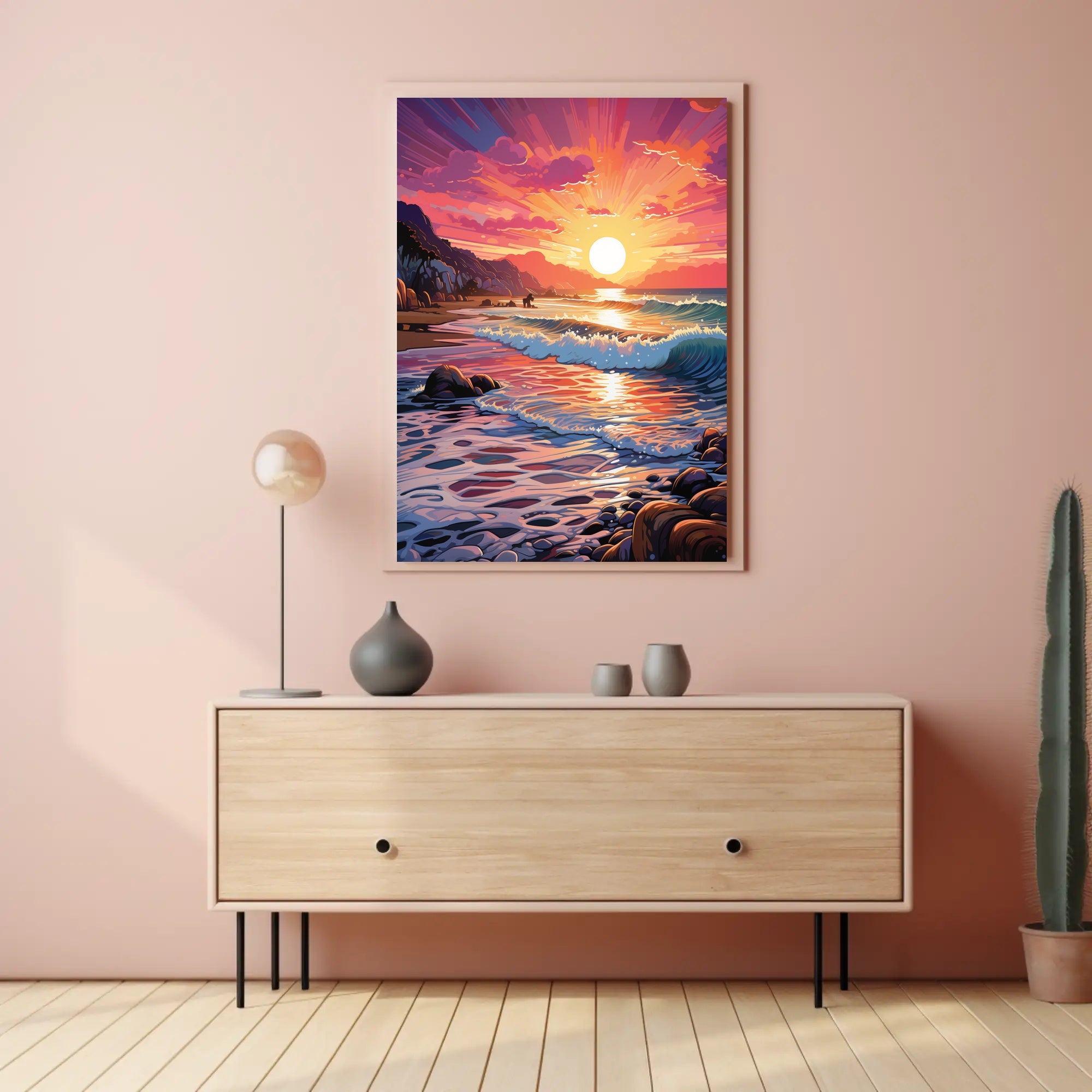 Vibrant Coastal Sunset Poster PosterGoat