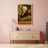 John Adams 2nd President of the United States Layered Digital Collage Poster