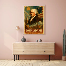 John Adams 2nd President of the United States Layered Digital Collage Poster