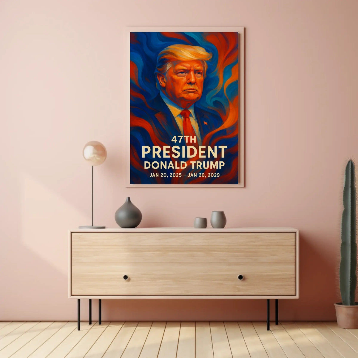 Patriotic U.S. Leader in Dynamic Colors Political Poster