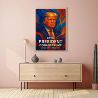 Patriotic U.S. Leader in Dynamic Colors Political Poster