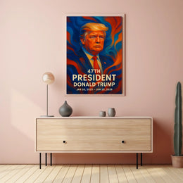 Patriotic U.S. Leader in Dynamic Colors Political Poster