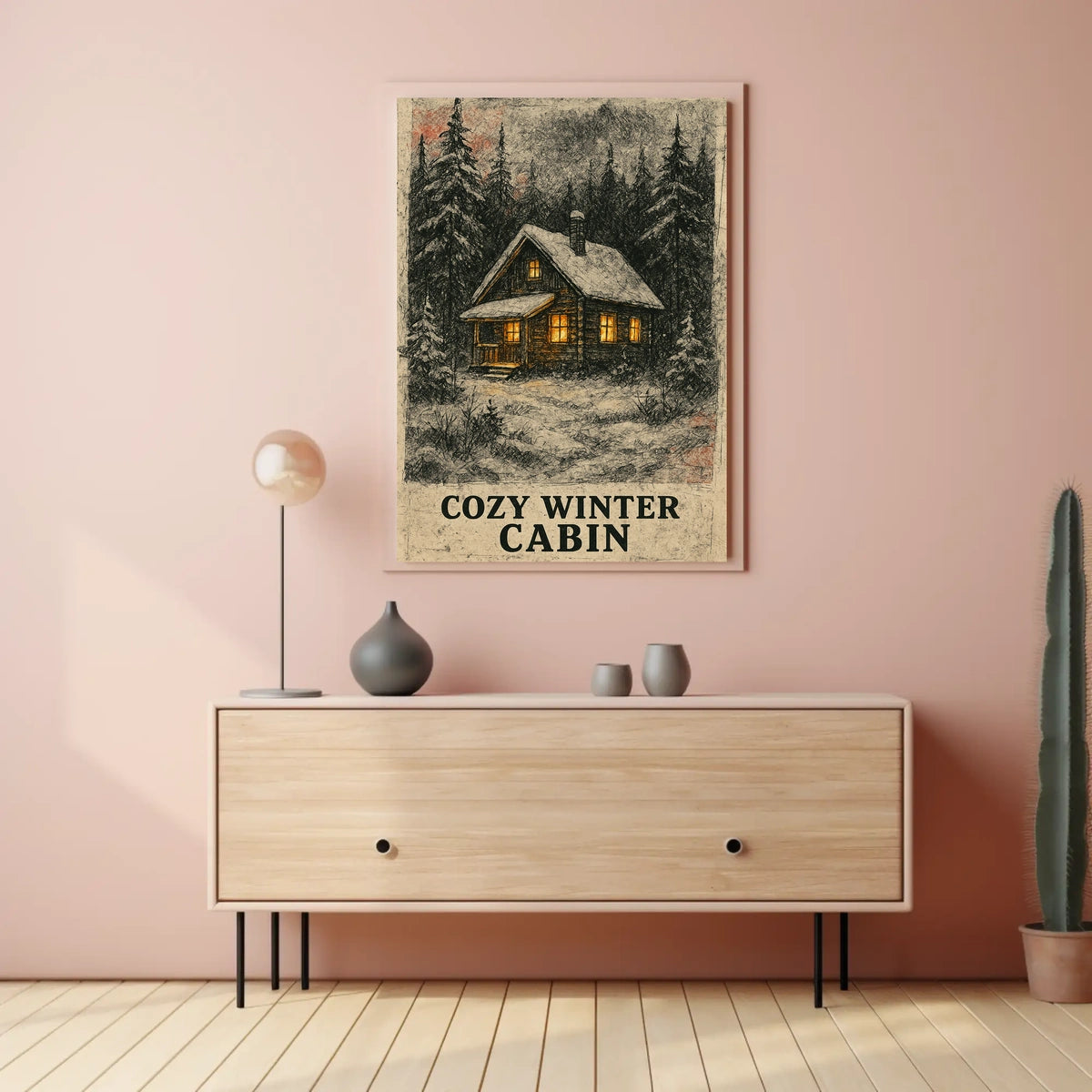 Cozy Winter Cabin Poster