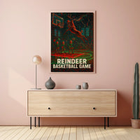 Reindeer Basketball Game Poster