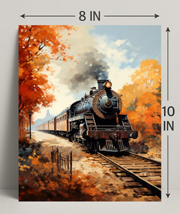 Autumn Journey By Train Poster