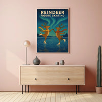 Enchanting Reindeer Ice Dance Fantasy Poster