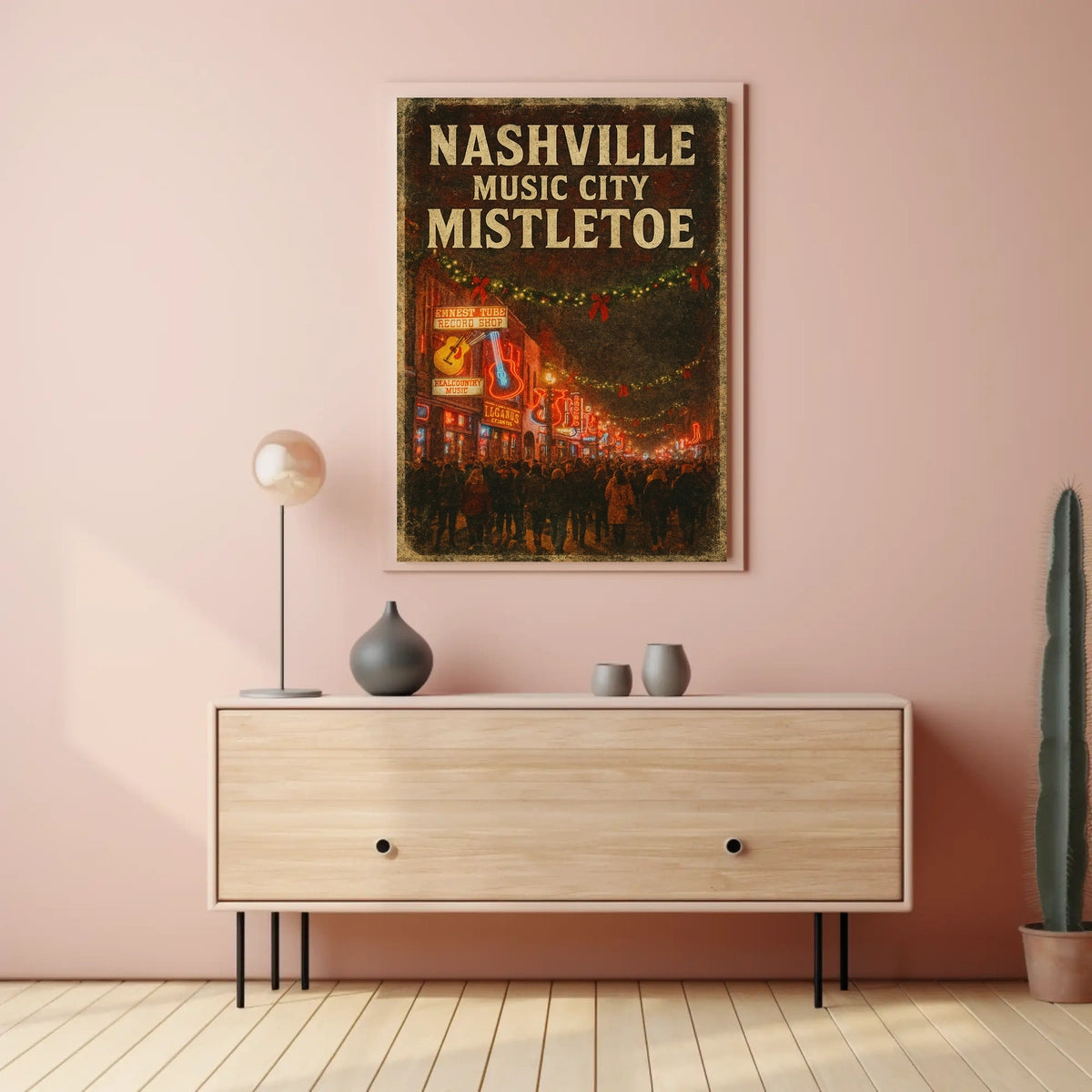 Nashville Music City Mistletoe Poster