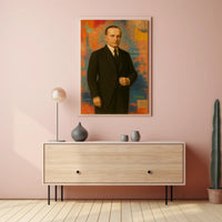 Calvin Coolidge Portrait Abstract Artistic Pop Culture Poster
