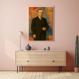 Calvin Coolidge Portrait Abstract Artistic Pop Culture Poster