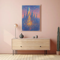 Vibrant Abstract Cityscape Futuristic Sci-Fi Poster