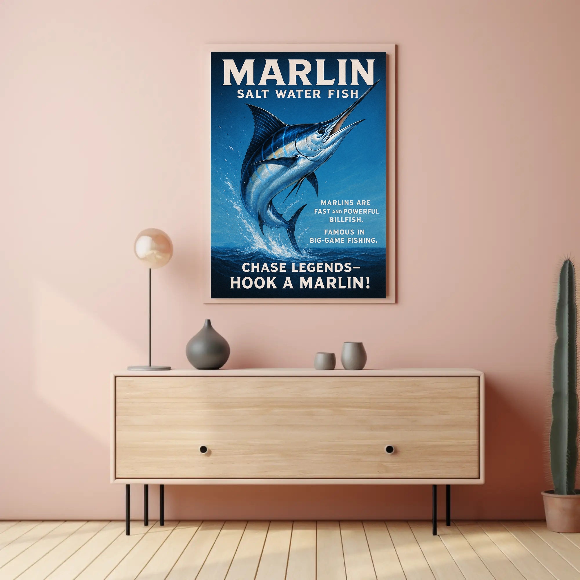 Marlin Saltwater Adventure Poster PosterGoat