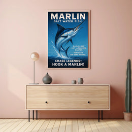 Marlin Saltwater Adventure Poster PosterGoat