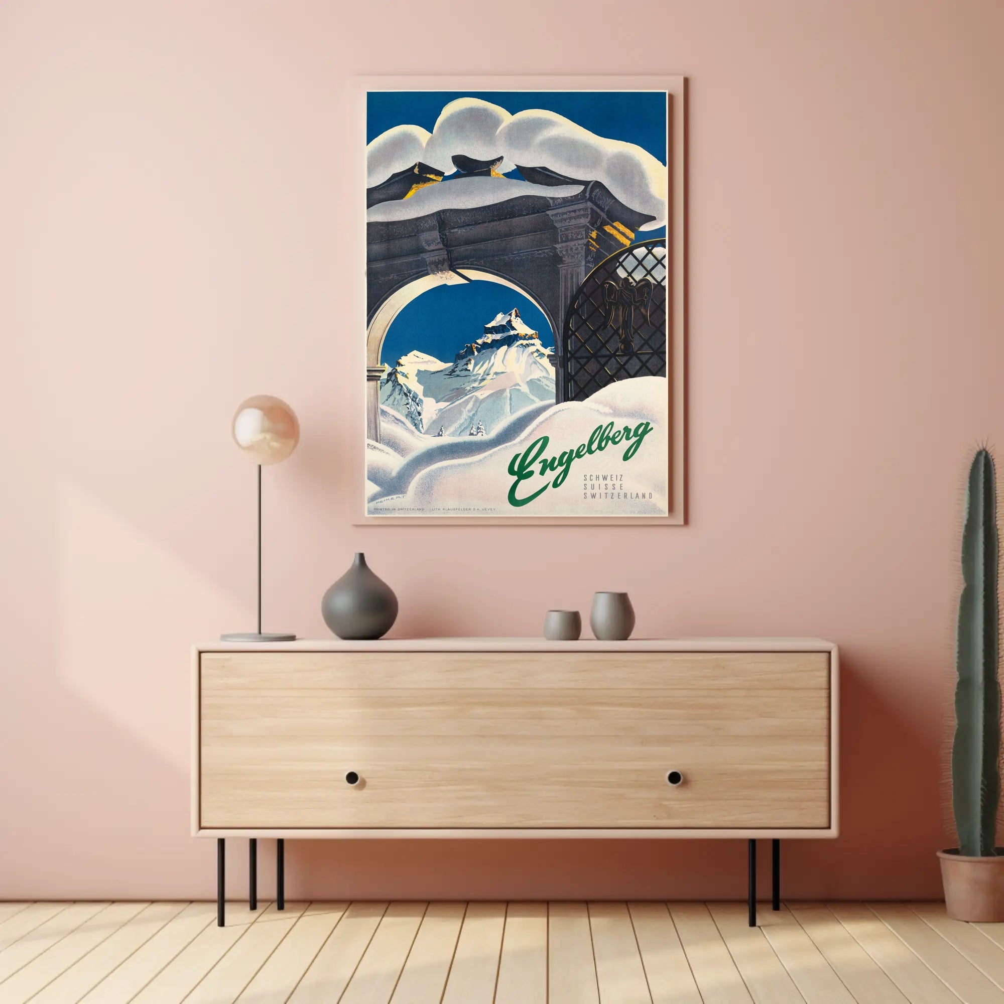 Vintage Engelberg Switzerland Travel Poster PosterGoat