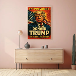 Donald Trump Resolve Patriotic Vintage Line Art Poster