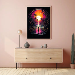 Journey Through a Neon Sunset Poster