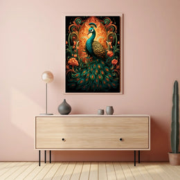 Majestic Peacock Art Poster
