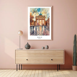 Brandenburg Gate Watercolor Urban or Cityscape Poster PosterGoat
