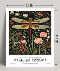 William Morris Dragonfly Textile Art Artistic Poster