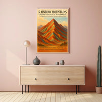 Rainbow Mountains ChinaS Geological Poster
